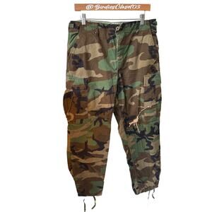 US Army Combat Trousers Woodland Camo Adjustable Medium Short